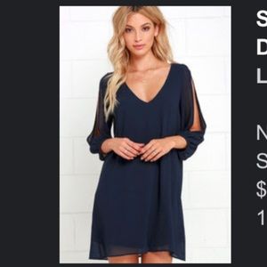 Navy blue long sleeve dress, Small